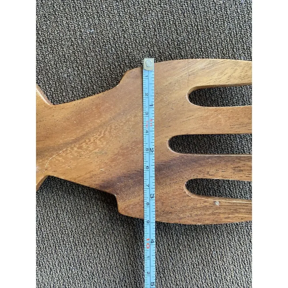 Bamboo Wooden Salad Hands Forks Pasta Tongs Claws Made In Philippines Used Once